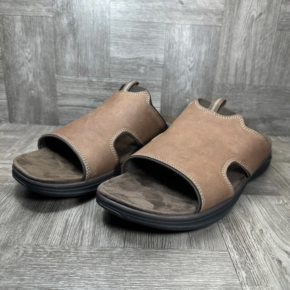 Dockers Slide Sandals Mens 13 Brown Comfort Casual Slip On NEW